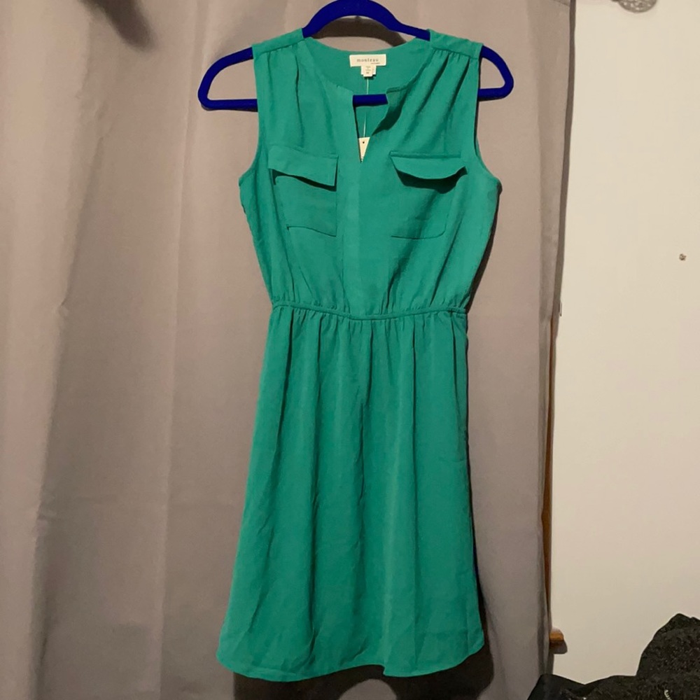 Monteau Emerald Green Sleeveless Dress (Size M)